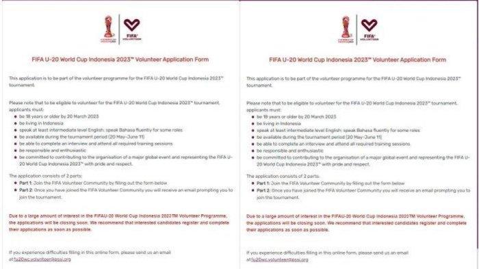 FIFA dan PSSI Cari Relawan untuk Piala Dunia U-20 Indonesia 2023, Siapa Mau Daftar? Ini Syaratnya