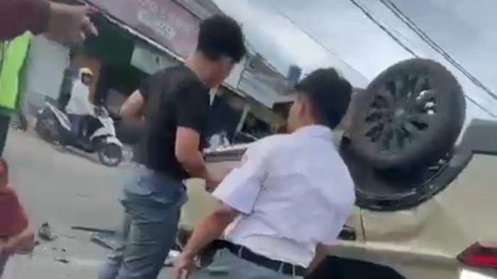 Kronologi Kecelakaan Mobil Pelajar Terguling di Serang Buntut Panik Diteriaki Dugaan Berbuat Asusila