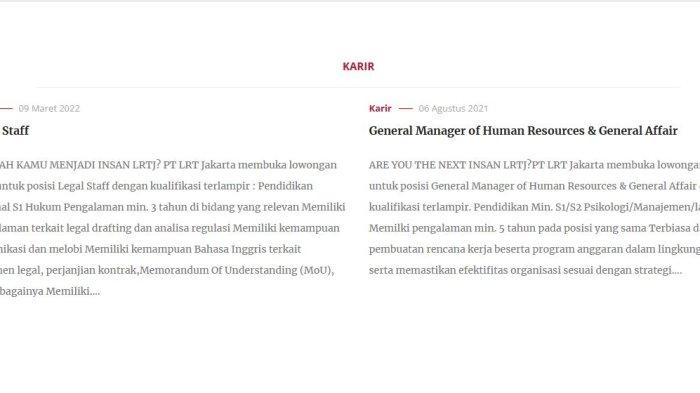 PT LRT Jakarta Buka Lowongan Kerja untuk Lulusan S1 Tersedia 2 Posisi, Simak Persyaratannya