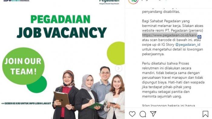 Lowongan Kerja Pegadaian Terbaru Oktober 2021 untuk Lulusan SMA/SMK, Gaji Rp 5 Juta, Ini Syaratnya