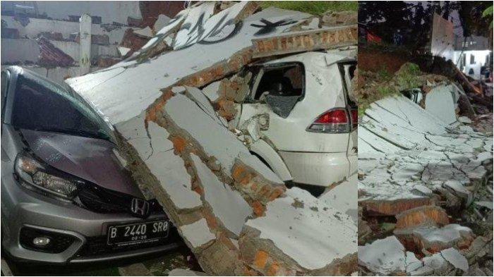 Bintaro Sektor 9 Kota Tangsel Dilanda Tanah Longsor, 4 Mobil Remuk Tertimpa Puing Tembok