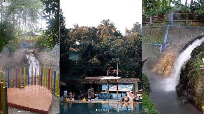 Kolase wisata pemandian air panas Cisolong.