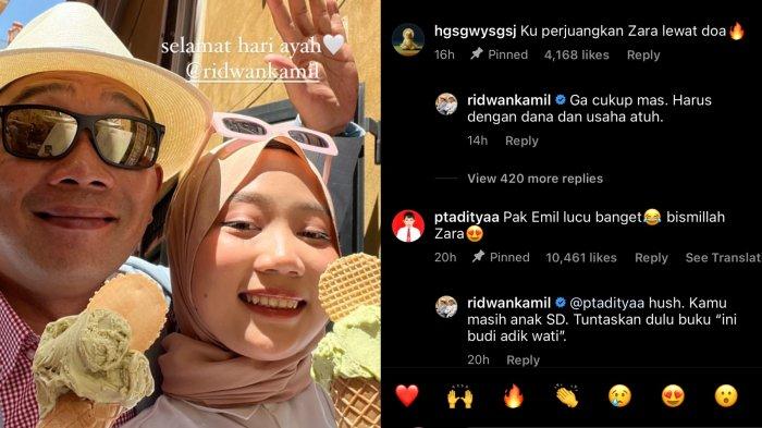 Pesona Putrinya Jadi Sorotan, Ridwan Kamil Semprot Pria yang Gombali Zara di IG: Kamu Masih Anak SD!
