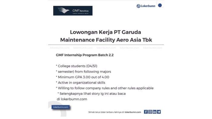 PT GMF AeoroAsia Buka Program Magang untuk Banyak Posisi, Batas Akhir 24 Maret 2022