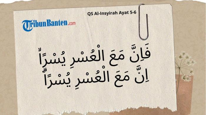 Arti Fa Inna Ma'al Usri Yusra Inna Ma'al Usri Yusra, QS Al-Insyirah ...