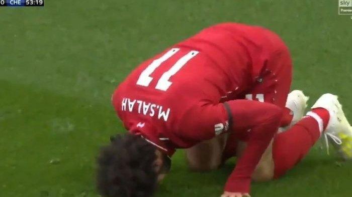 Selebrasi sujud penyerang Liverpool Mohamed Salah