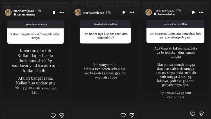 tante jule jawab isu julia prastini nikah siri dengan safrie