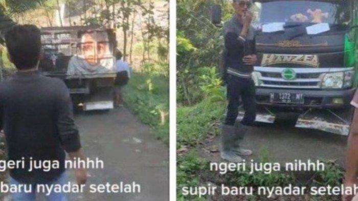 VIRAL Truk Kesasar ke Jalan Duntu Dekat Makam di Ungaran Usai Antar 'Wanita Cantik'