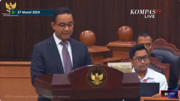 Di Hadapan Hakim MK saat Sidang Sengketa PHPU, Anies: Apakah Pilpres 2024 Dijalankan Jujur dan Adil?