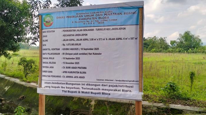papan nama proyek-jalan blora