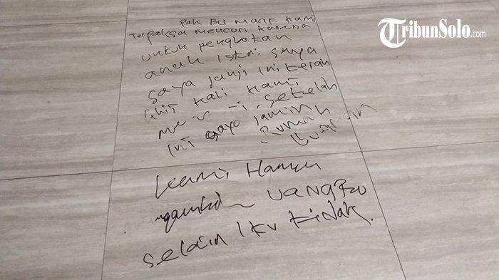 Pesan Haru Pencuri di Sukoharjo, Dalih Buat Pengobatan Anak Istri