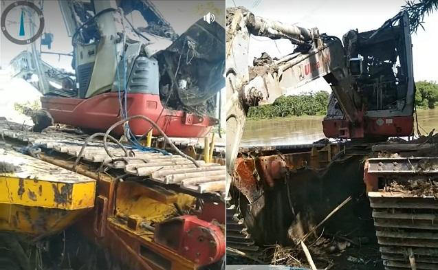 Ekskavator Milik BBWS Bengawan Solo Hanyut, Ditemukan di Perbatasan Blora-Bojonegoro