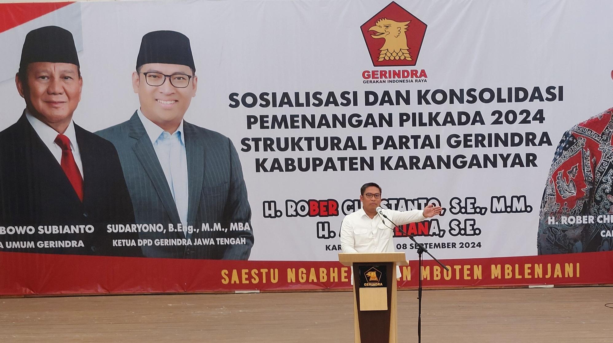 Sudaryono Minta Kader Gerindra Tak Ambil Pusing Koalisi Pilgub dan Pilkada