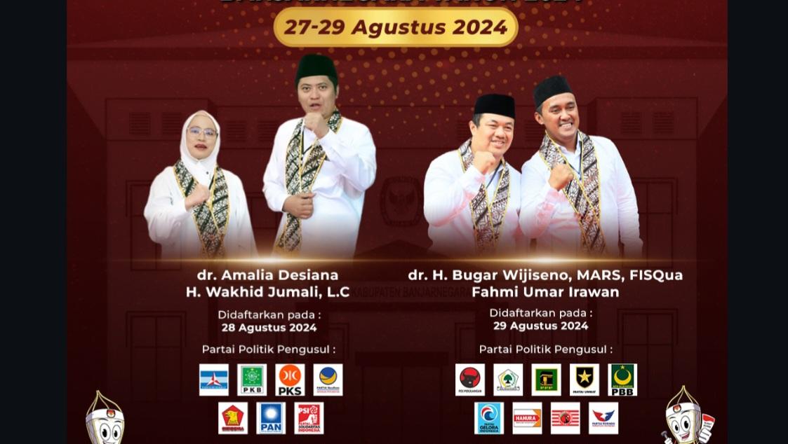 LINK Real Count Pilkada Banjarnegara 2024 KPU, Cek Perolehan Suara Bugar-Fahmi dan Amel-Wakhid