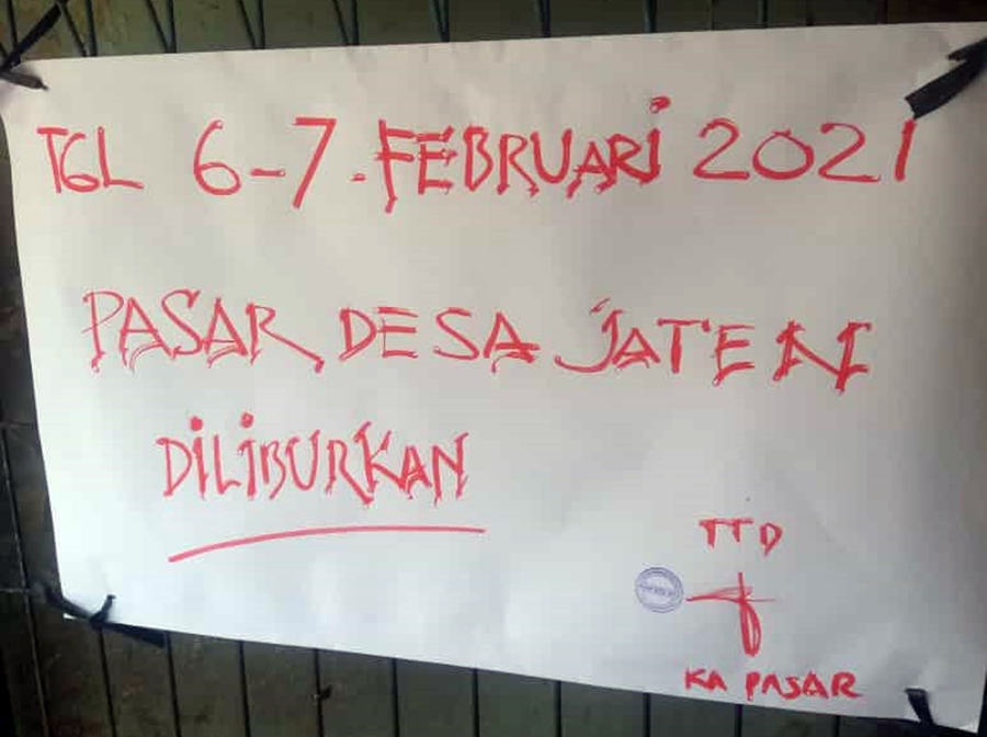 Pasar Jaten Karanganyar Dipastikan Tutup Dua Hari, Bukan Sekadar Ada Gerakan 'Jateng di Rumah Saja'