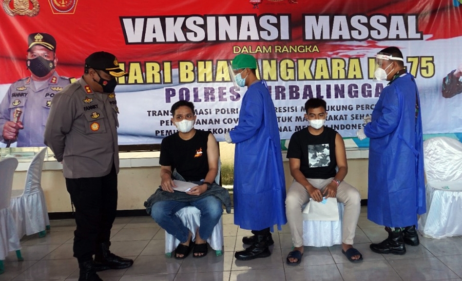 Sambut HUT Bhayangkara, Polres Purbalingga Gelar Vaksinasi Massal, Kalau Mau Datang Saja Besok Sabtu