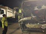 Kondisi Bus Rombongan Siswa SMP Kudus Kecelakaan di Tol Batang: Ringsek, Sopir Meninggal