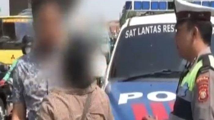 Viral Video Istri Tampar Sang Suami yang Ngamuk Tak Terima Ditilang Polisi