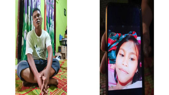 KECELAKAAN DI BATAM - Muhammad Faiz (38), ayahanda Nur Zulaikha dan foto Nur Zulaikha semasa hidup. Siswi SDN 010 Batam Kota itu jadi korban kecelakaan maut di Batam di Jalan Raja Ali Kelana, Belian, Batam Kota, Sabtu (4/10/2025) lalu.