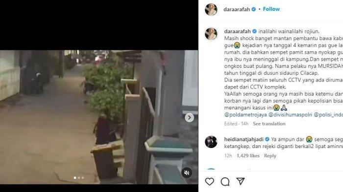 Brankas Selebgram Dara Arafah Dicuri Mantan ART, Uang Rp 800 Juta Raib