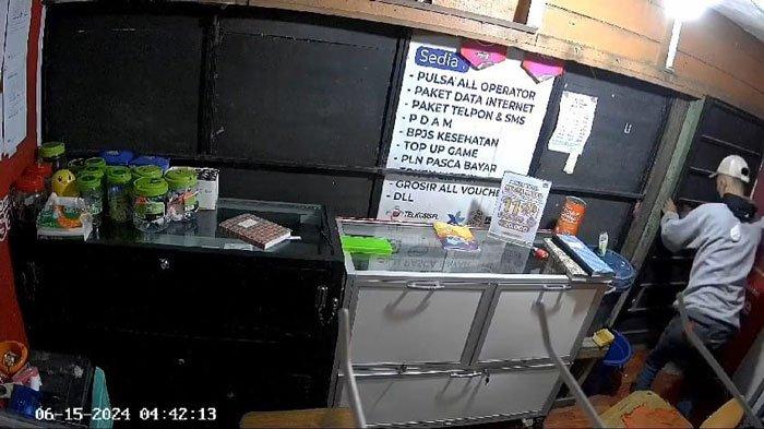 Viral di Tanjungpinang Konter HP Dibobol Maling, Aksi Pelaku Terekam CCTv di TKP