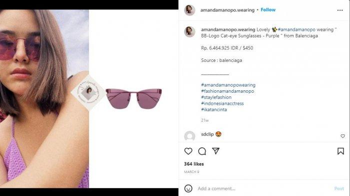 4 Kacamata Mewah Milik Amanda Manopo, Paling Murah Harga Rp 4 Jutaan