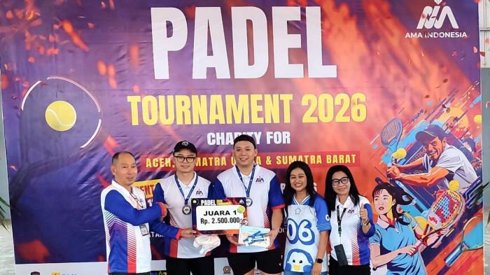 Caption : Potres pengurus AMA Batam menggelar Padel Tournament 2026 “Charity for Aceh, Sumut, dan Sumbar