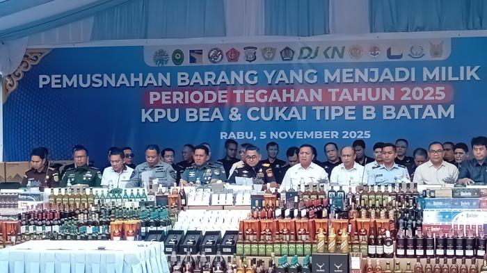 Bea Cukai Batam Musnahkan Barang Ilegal Senilai Rp15,8 Miliar, Mayoritas Rokok, Mikol