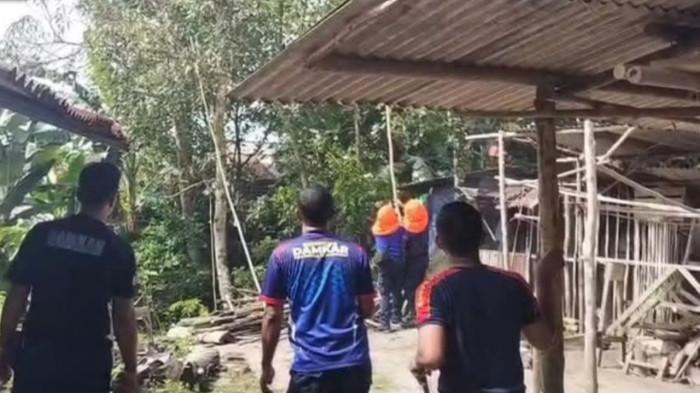 Sarang tawon vespa yang berpotensi membahayakan warga berhasil dievakuasi oleh tim Pemadam Kebakaran Kabupaten Lingga di Jalan Gelatik RT 02 RW 05, Desa Tanjung Harapan, Kecamatan Singkep, Kabupaten Lingga, Provinsi Kepri, Rabu (15/4/2026).