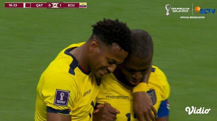 Brace Enner Valencia Bawa Ekuador Unggul 2-0 atas Qatar di Babak Pertama
