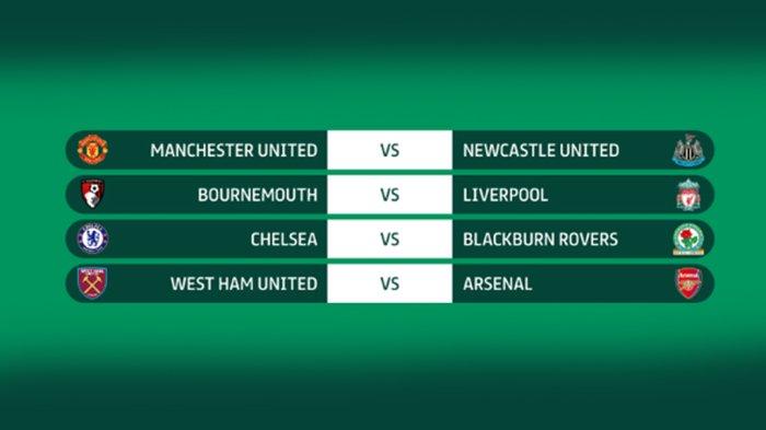 Jadwal Carabao Cup 2023-2024 West Ham vs Arsenal, Chelsea vs Blackburn, Man United vs Newcastle