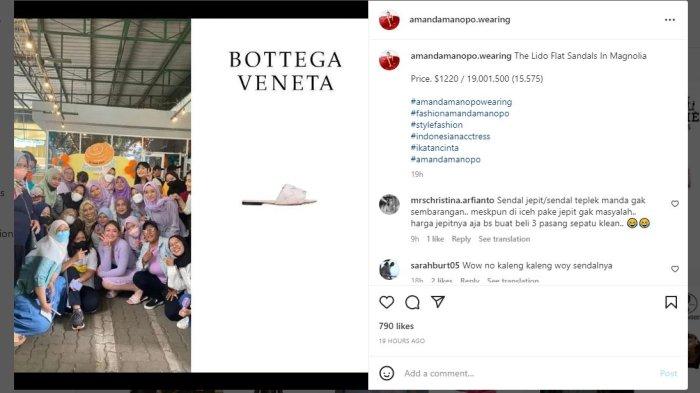 Amanda Manopo Pakai Sandal Rp 19 Jutaan Hadiri Pembukaan Outlet Kurimi Puff