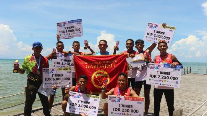 Batalyon Komposit 1 Gardapati Sabet Juara Umum Event Natuna Geopark Marathon 2024 Kepri