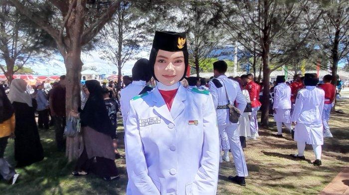Sosok Saza Dwi Mariska Paskibraka Pembawa Baki HUT RI ke 79 Tingkat Kabupaten Natuna