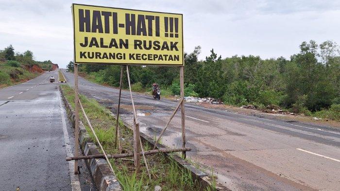 Jalan Lintas Timur Bintan Rusak Lagi, Pengendara Minta Pemerintah Segera Perbaiki