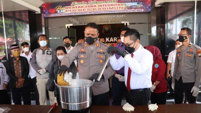 Polres Karimun Musnahkan 975 Gram Sabu-sabu Jaringan Lapas Nusakambangan