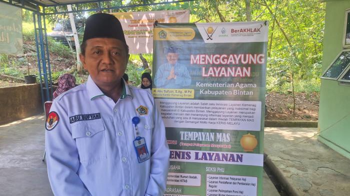 KEMENAG BINTAN  - Kepala Kantor Kemenag Bintan, Abu Sufyan menyoroti temuan LGBT pada sejumlah pelajar di Kabupaten Bintan, Provinsi Kepulauan Riau (Kepri). Foto diambil baru-baru ini.