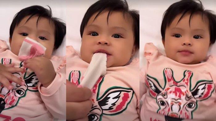 Atta Halilintar dan Aurel Hermansyah Keheranan Lihat Ameena Gigit Kaus Kaki