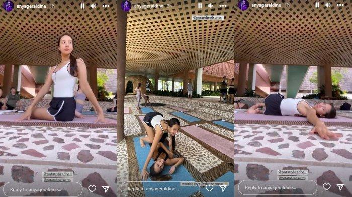 Anya Geraldine Tersenyum Lebar saat Yoga Pagi bareng Valerie Thomas di Bali