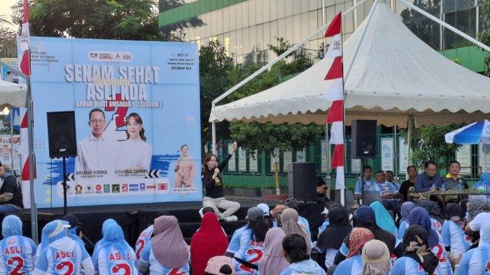 Li Claudia Chandra Ikut Senam Sehat dan Dengar Curhatan Emak-Emak di Batam Kota