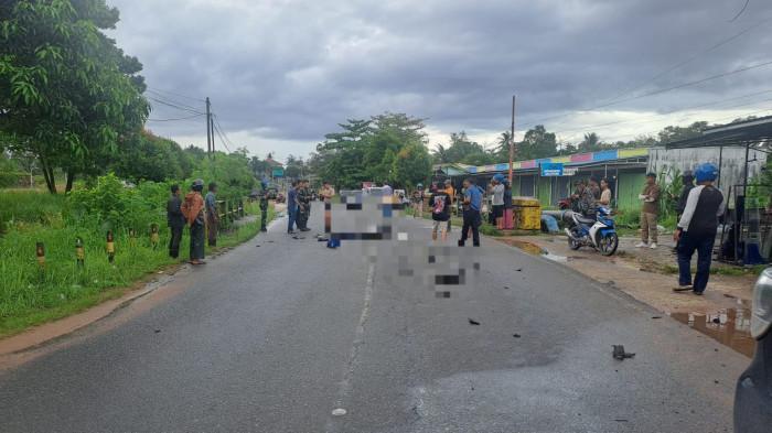 KECELAKAAN MAUT DI TANJUNGPINANG  - Jalan Nusantara KM 12, lokasi kecelakaan maut di Tanjungpinang yang merenggut nyawa seorang anggota TNI AL, Jumat (8/5/2026). Polisi masih menunggu perkembangan mediasi antara keluarga korban dan perwakilan keluarga Ct (32), warga negara China yang mengendarai Fortuner hitam pelat nomor Sumut saat lakalantas itu.