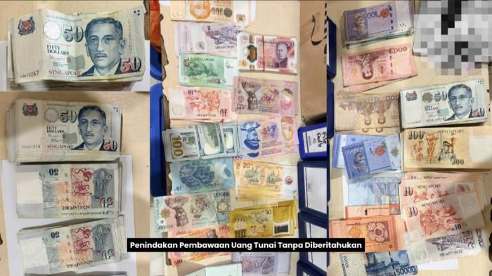 BEA CUKAI BATAM - Berbagai mata uang asing hasil penindakan BC Batam yang dibawa dari Singapura tanpa pelaporan. Bea Cukai Batam mencatat sedikitnya melakukan 54 penindakan selama Mei 2026.