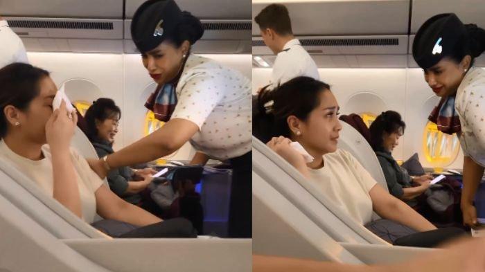 Nagita Slavina Nangis Sampai Didekati Pramugari imbas Tinggalkan Anak ke Spanyol