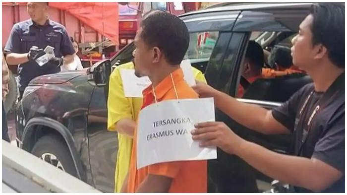 REKONSTRUKSI PENCULIKAN- Direktorat Reserse Kriminal Umum Polda Metro Jaya melaksanakan rekonstruksi kasus penculikan berujung kematian Kepala Cabang (Kacab) Bank BUMN Mohamad Ilham Pradipta (37) di halaman Mapolda Metro Jaya, Jakarta Selatan, Senin (17/11/2025)