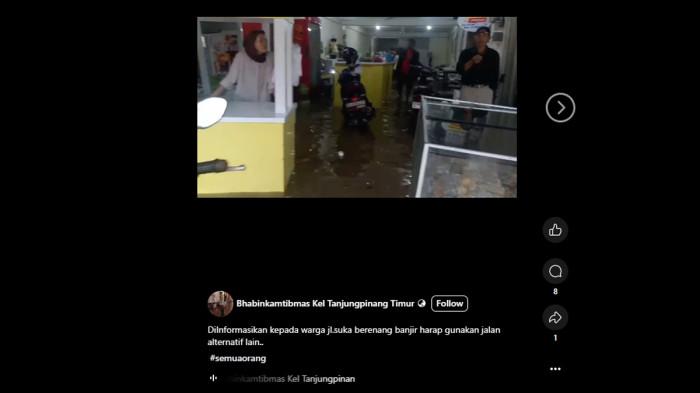 Postingan Banjir di Tanjungpinang oleh Bhabinkamtibmas Kel Tanjungpinang Timur