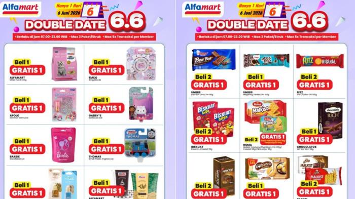 DISKON 2.6 DI ALFAMART- Promo Alfamart 6.6 dengan produk makanan, minuman, hingga peralatan rumah tangga, Sabtu (6/6/2026). Tanggal dan bulan kembar waktunya berburu Promo Alfamart 6.6