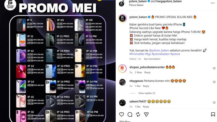 Promo HP iPhone khusus area Batam di bulan Mei 2026.