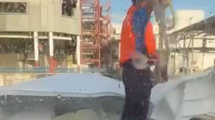 Screenshot kondisi anjungan kapal fery Horizon 9 usai ditabrak kapal Tanker