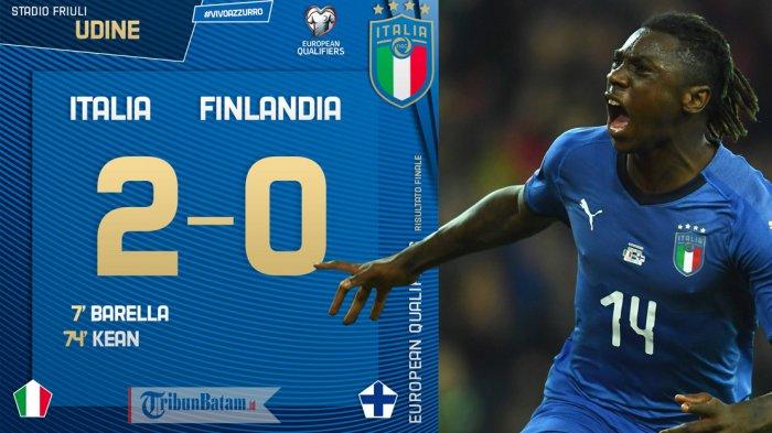 Hasil Kualifikasi Piala Eropa 2020 Italia vs Finlandia, Debutan 19 Tahun Cetak Gol Italia Menang 2-0