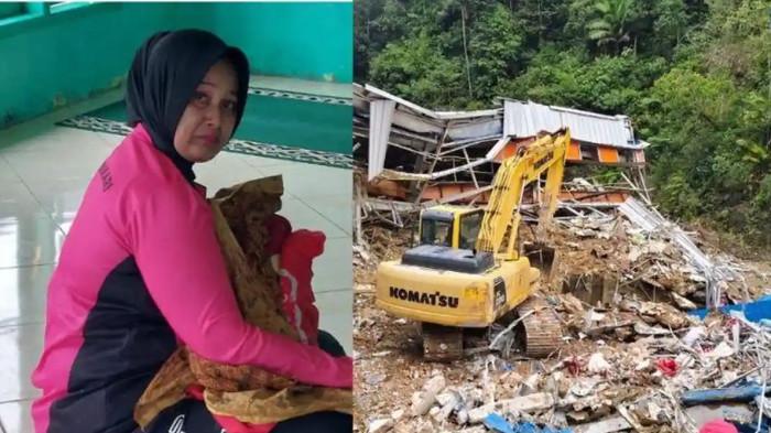 (Kiri ke kanan) Momen Nova Mulyana Hanafi menyusui bayi usia sebulan yang jadi korban banjir dan longsor di Tapanuli Selatan. Bayi tersebut terpisah dari ibunya Satu unit alat berat digunakan untuk mencari korban banjir dan longsor di Kabupaten Tapanuli Utara, Sumatera Utara, Jumat (28/11/2025)